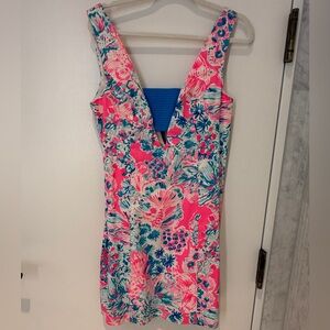 Lilly Pulitzer Pink and Blue Floral Mini Dress